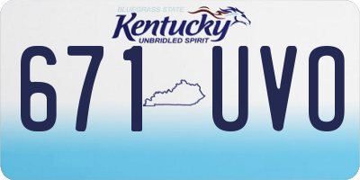 KY license plate 671UVO