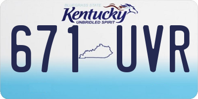 KY license plate 671UVR