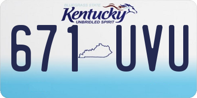 KY license plate 671UVU