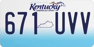 KY license plate 671UVV