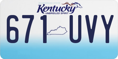 KY license plate 671UVY