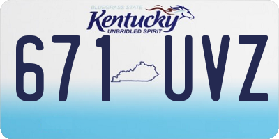 KY license plate 671UVZ