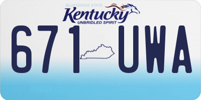 KY license plate 671UWA