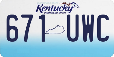 KY license plate 671UWC