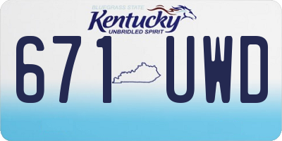 KY license plate 671UWD