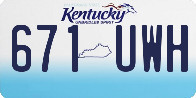 KY license plate 671UWH
