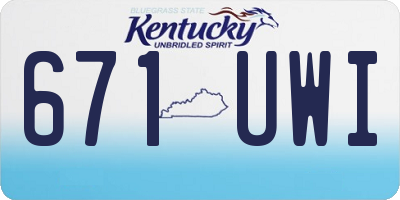 KY license plate 671UWI