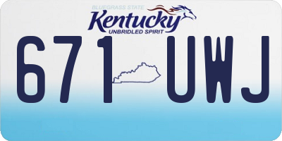 KY license plate 671UWJ