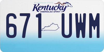 KY license plate 671UWM