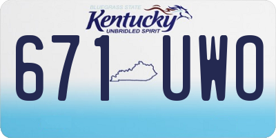 KY license plate 671UWO