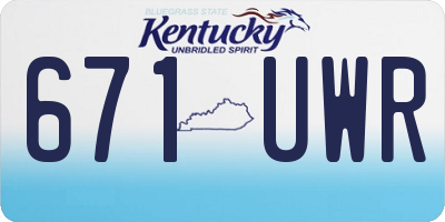 KY license plate 671UWR