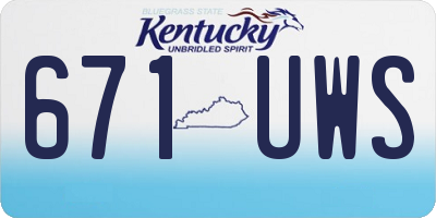 KY license plate 671UWS