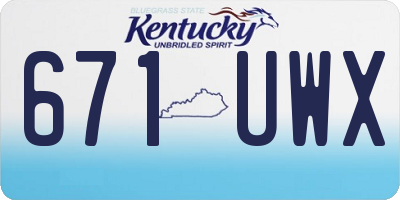 KY license plate 671UWX
