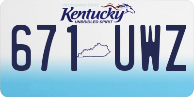 KY license plate 671UWZ