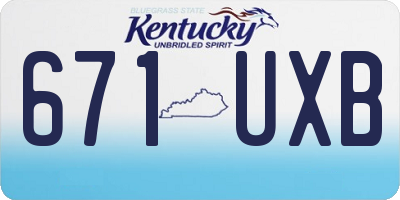 KY license plate 671UXB