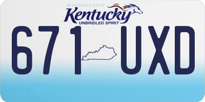 KY license plate 671UXD