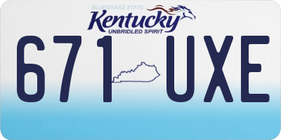 KY license plate 671UXE