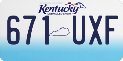 KY license plate 671UXF