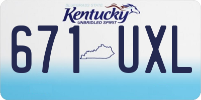 KY license plate 671UXL