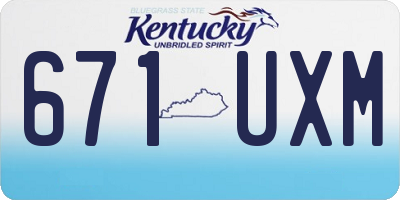 KY license plate 671UXM