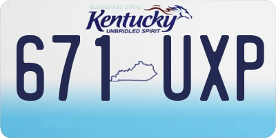 KY license plate 671UXP
