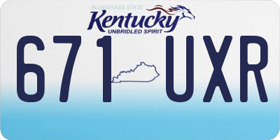 KY license plate 671UXR