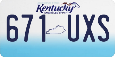 KY license plate 671UXS