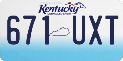 KY license plate 671UXT