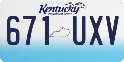 KY license plate 671UXV