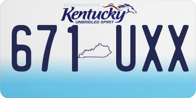 KY license plate 671UXX