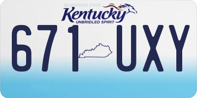 KY license plate 671UXY
