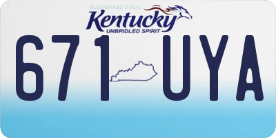 KY license plate 671UYA