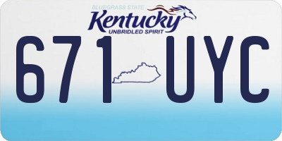 KY license plate 671UYC