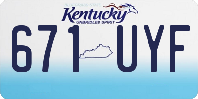 KY license plate 671UYF