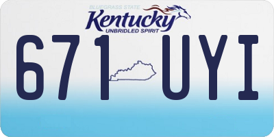 KY license plate 671UYI