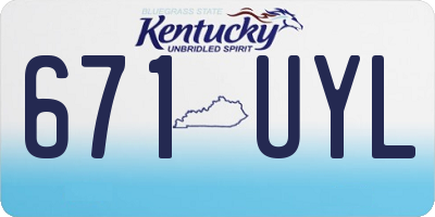KY license plate 671UYL