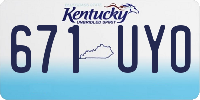 KY license plate 671UYO