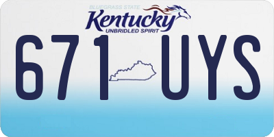KY license plate 671UYS