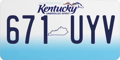 KY license plate 671UYV