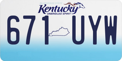 KY license plate 671UYW