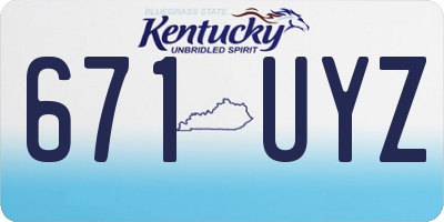 KY license plate 671UYZ