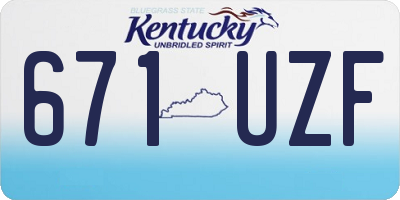 KY license plate 671UZF