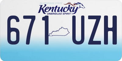 KY license plate 671UZH