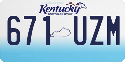 KY license plate 671UZM