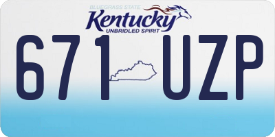 KY license plate 671UZP