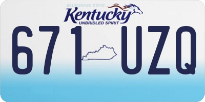 KY license plate 671UZQ