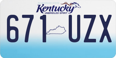 KY license plate 671UZX