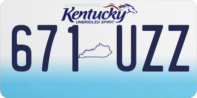KY license plate 671UZZ