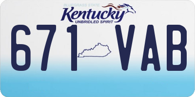 KY license plate 671VAB