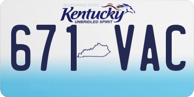 KY license plate 671VAC